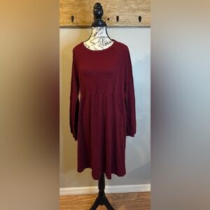 SHEIN Maternity Ribbed Dress – Size XL (US 12) – Burgundy – Never Worn